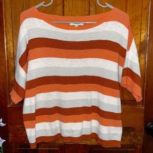 Madewell Multicolored Striped Cropped Short Sleeve Sweater/Shirt